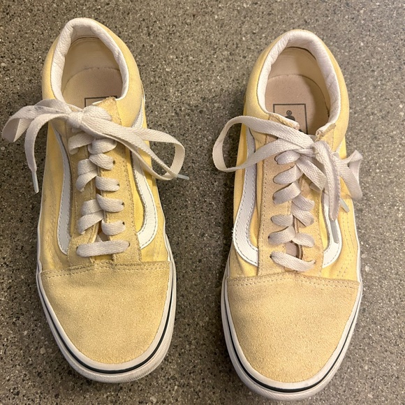 Suede & Canvas yellow old school low top Vans worn, not new - Picture 3 of 8